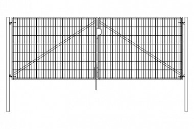 Ворота для 3D забора Light NoLock 1,73х4,0 RAL 6005